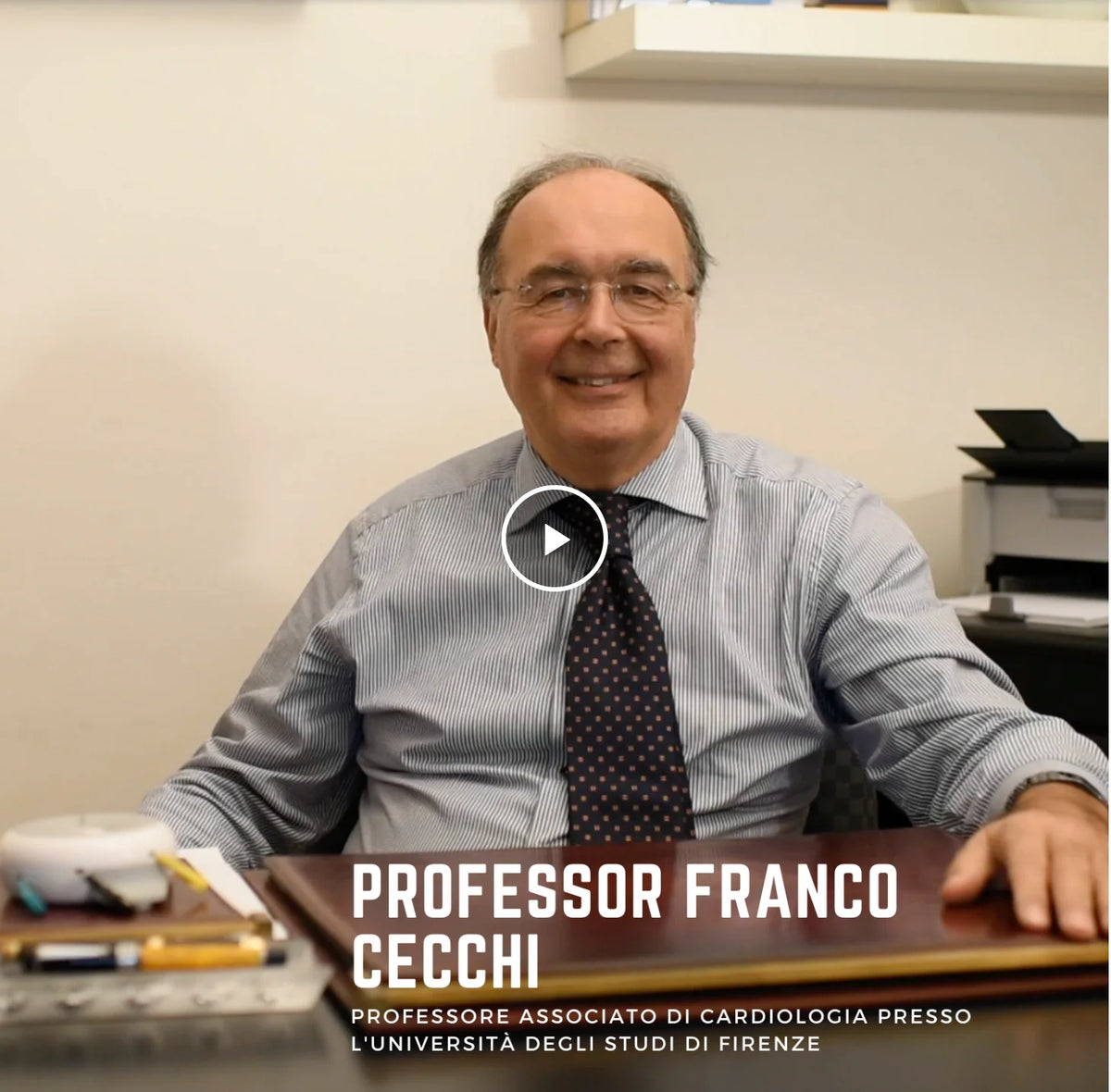 Professor Franco Cecchi e tracciato ECG D-Heart